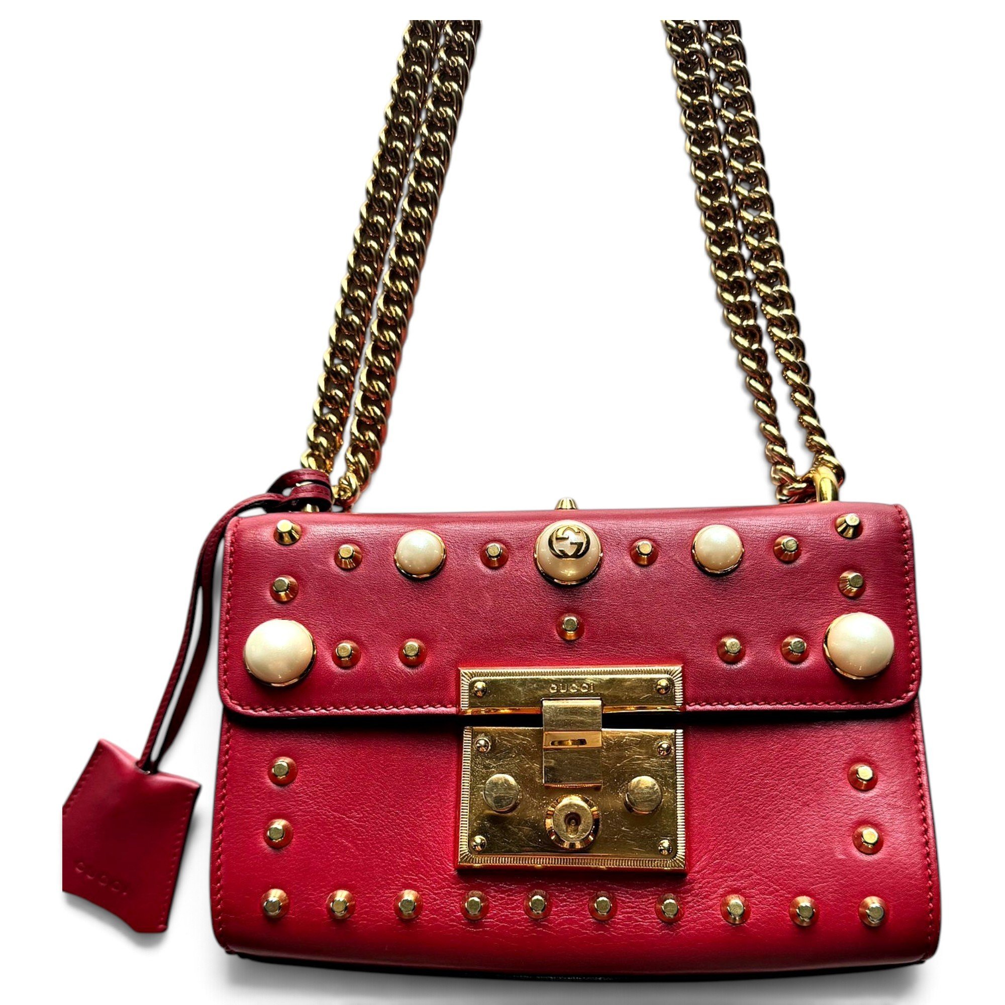 Padlock leather handbag