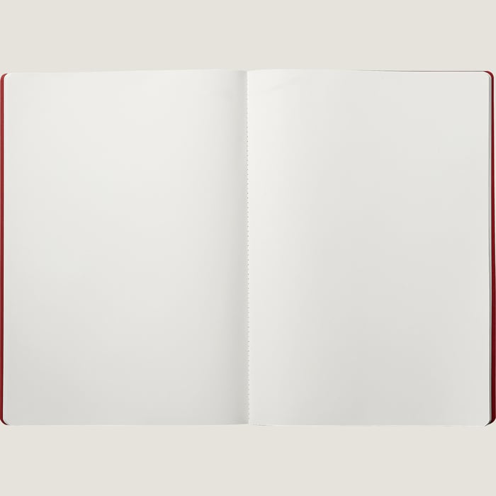 Rouge H Grain d'H A4 Blank Notebook