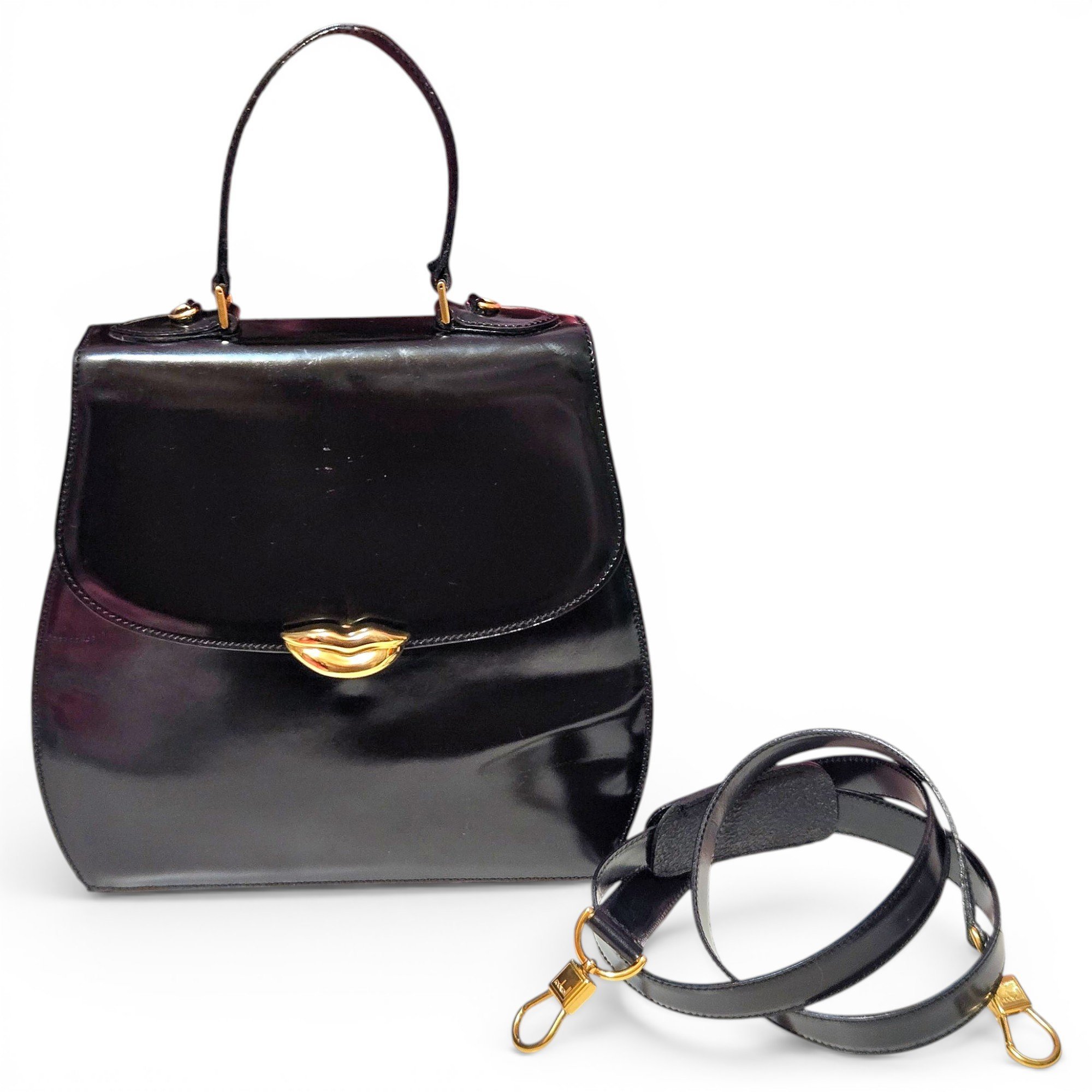 Patent leather satchel