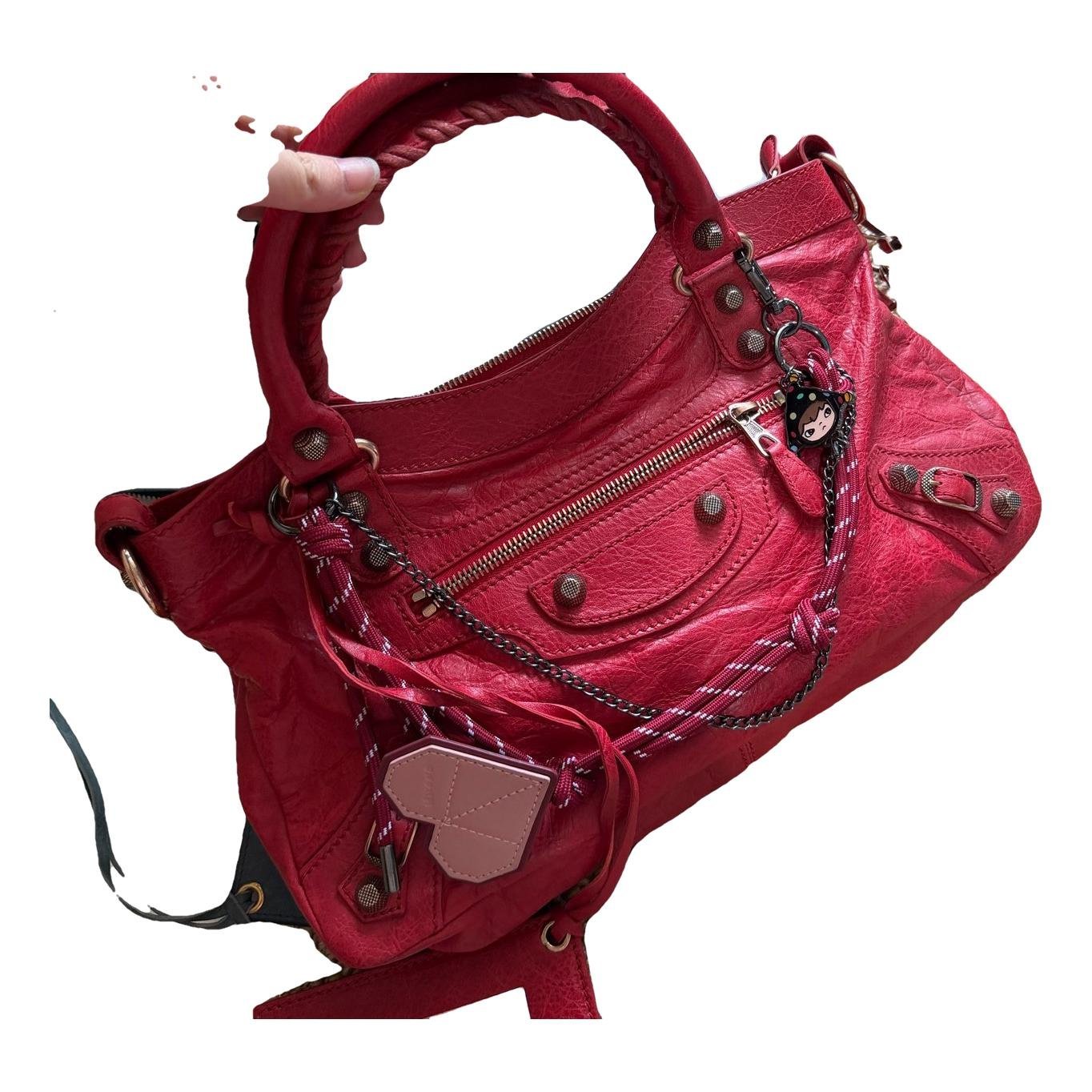 City leather handbag