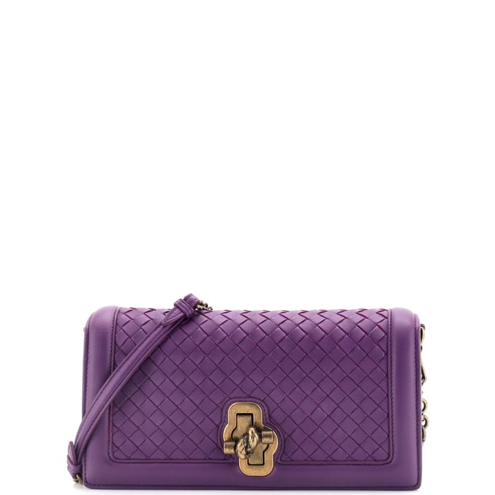 Bottega Veneta Olimpia Knot Chain Clutch Intrecciato Nappa