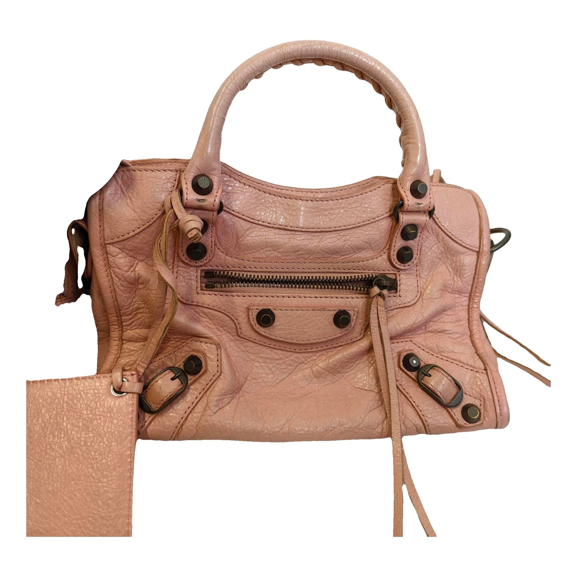 City leather handbag