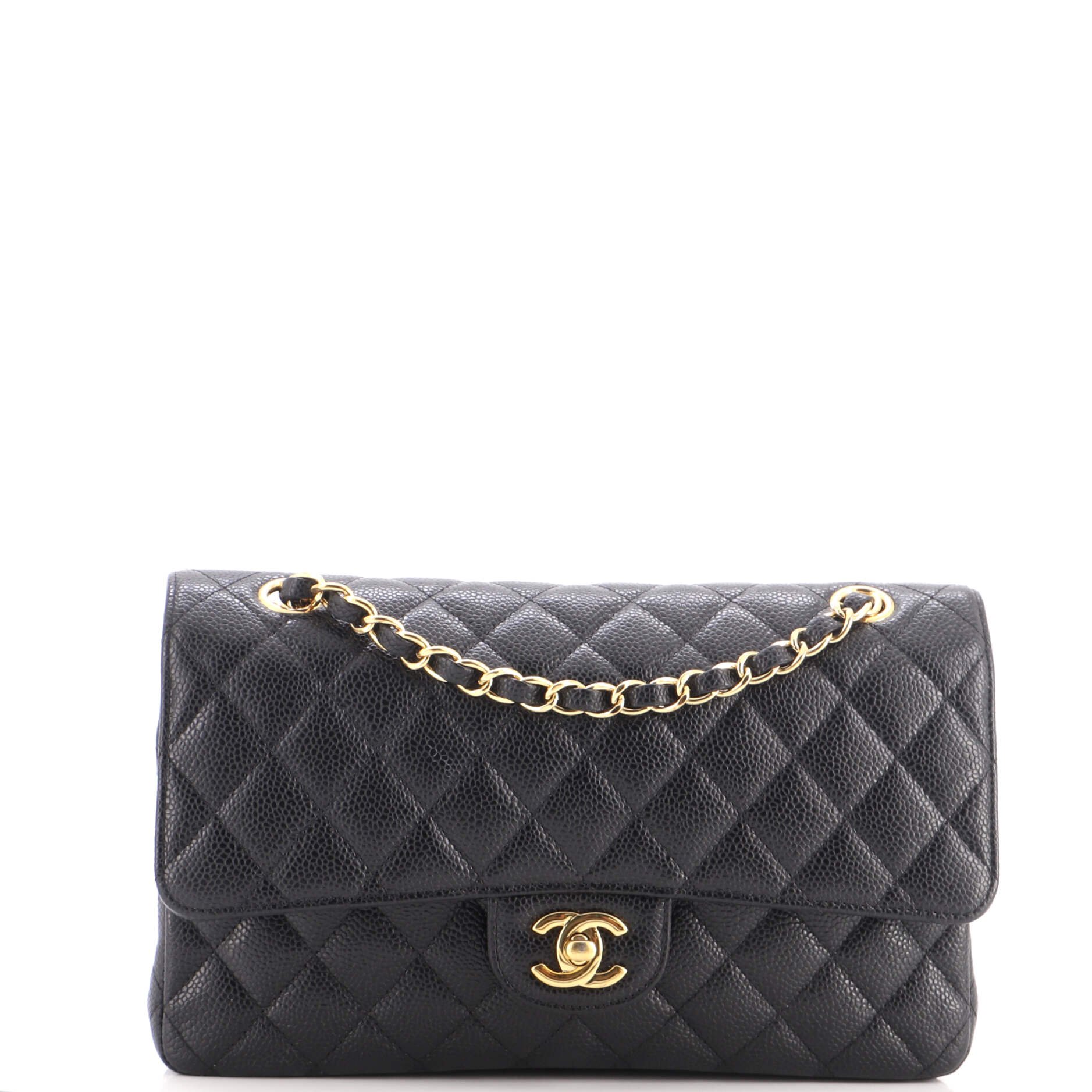 Classic Double Flap Bag Quilted Caviar Medium
