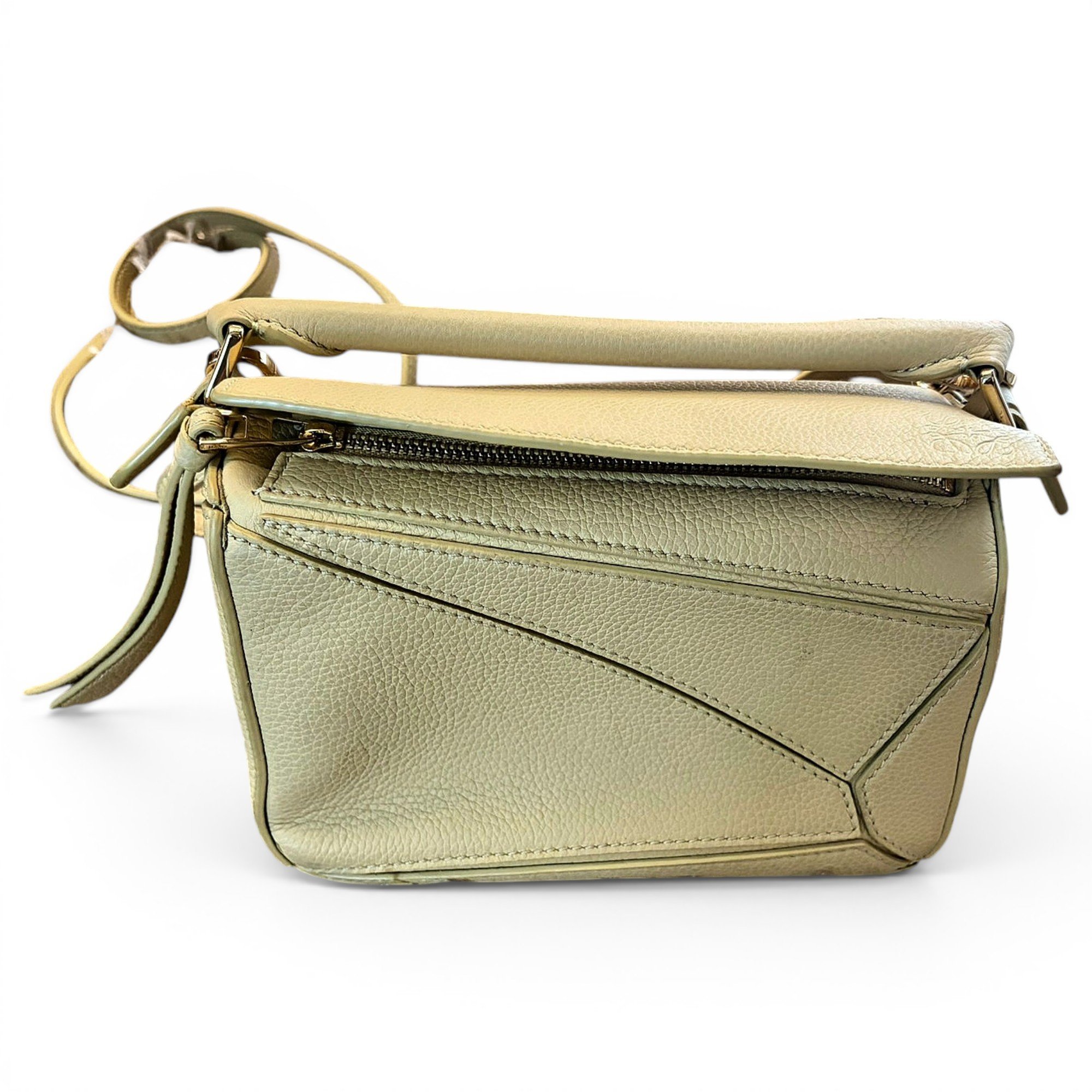 Puzzle leather handbag
