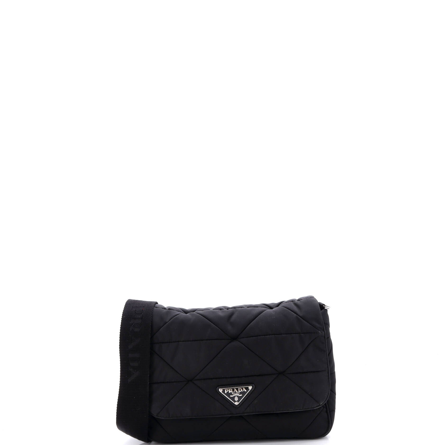 Prada Padded Flap Shoulder Bag Quilted Tessuto