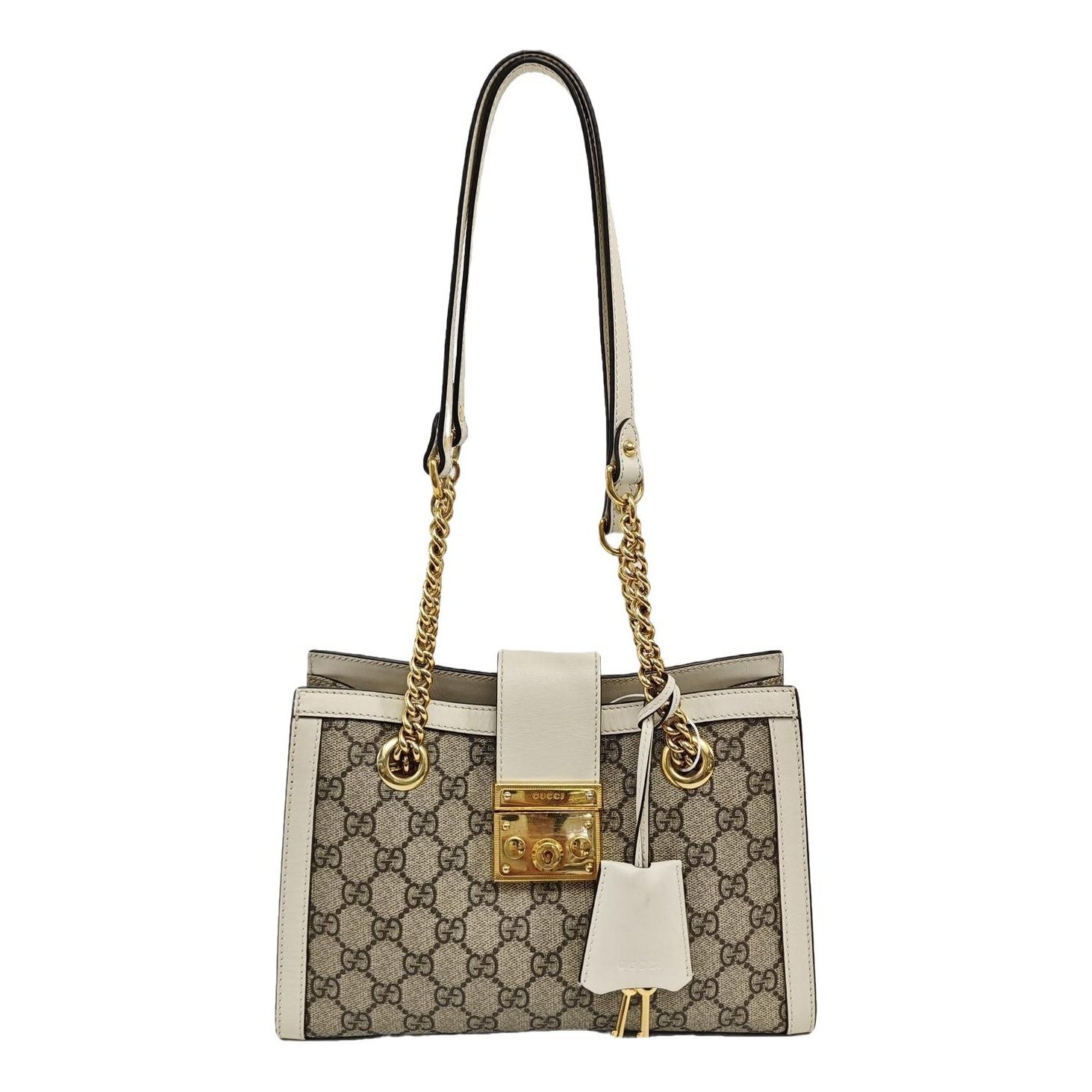 Padlock leather handbag