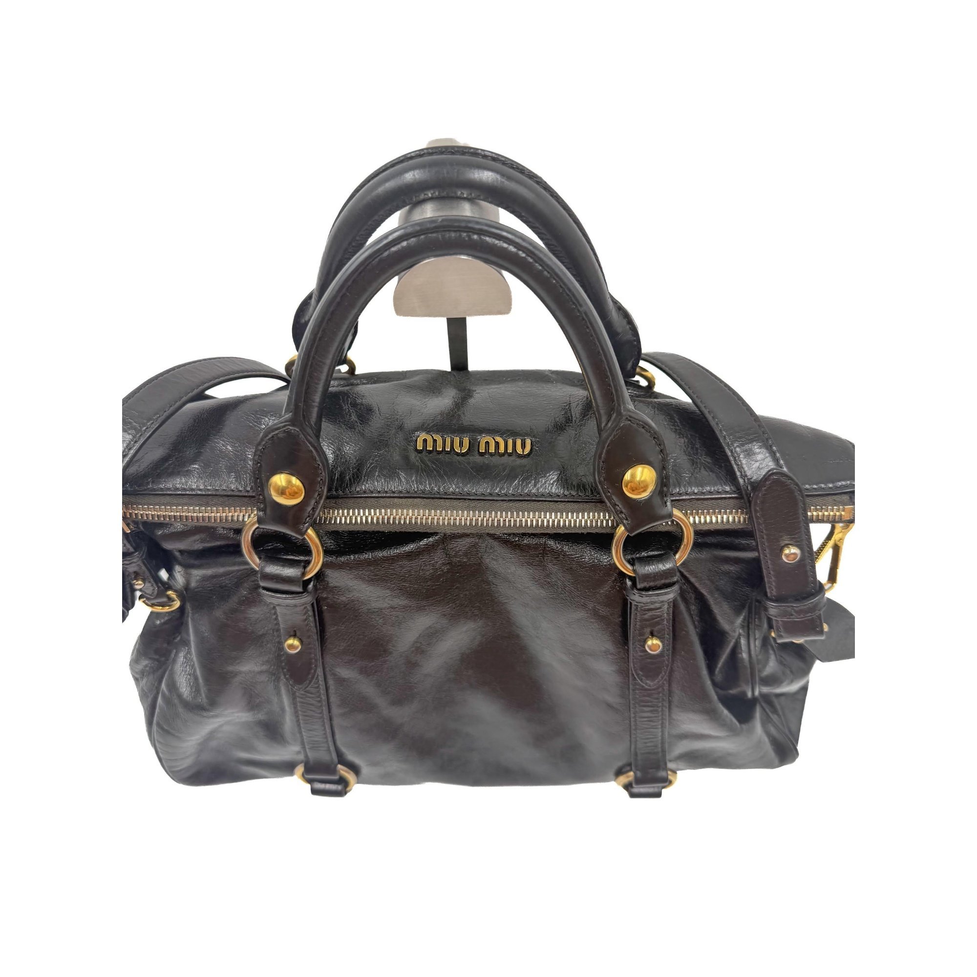 Bow bag leather handbag