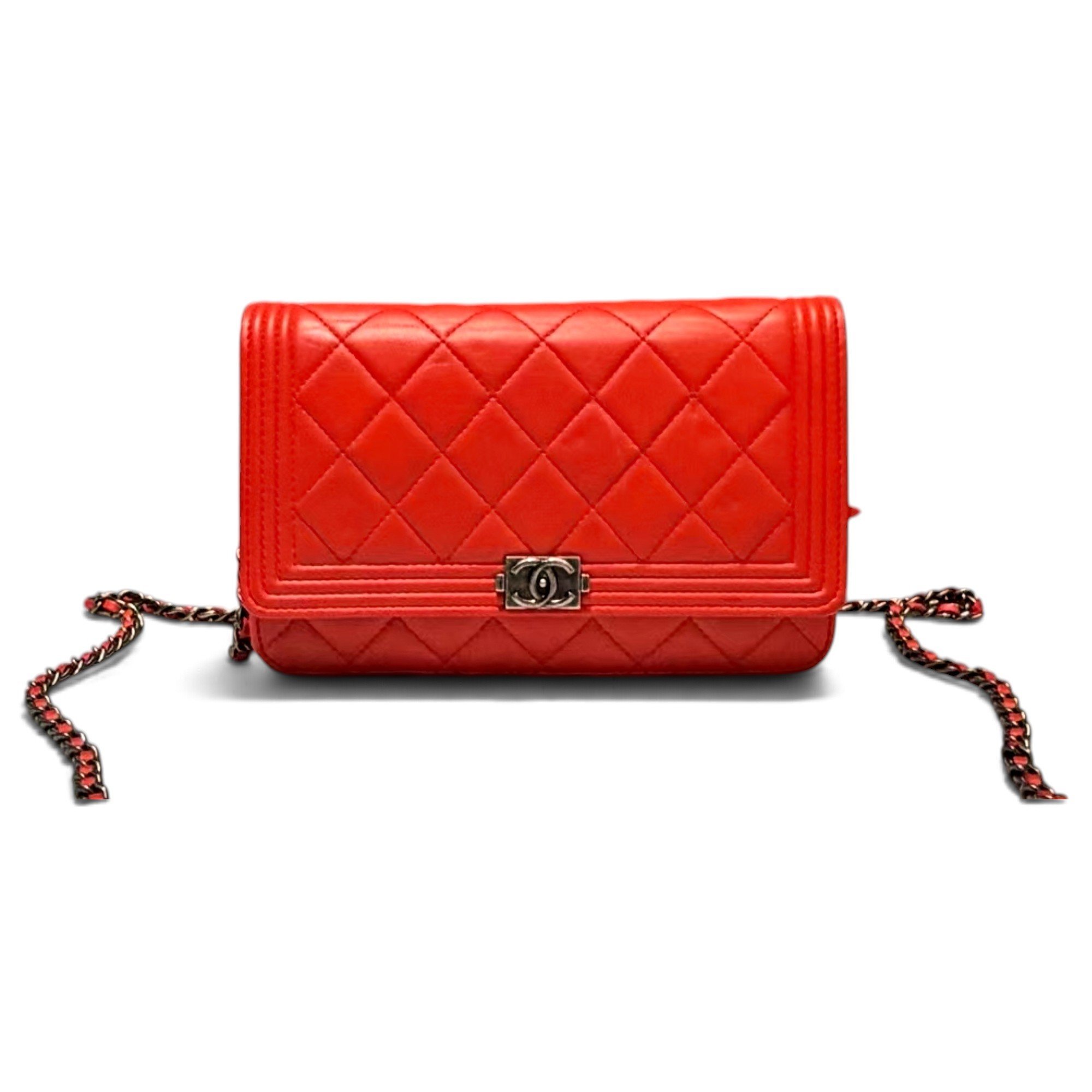 Wallet On Chain Boy Half Flap leather crossbody bag