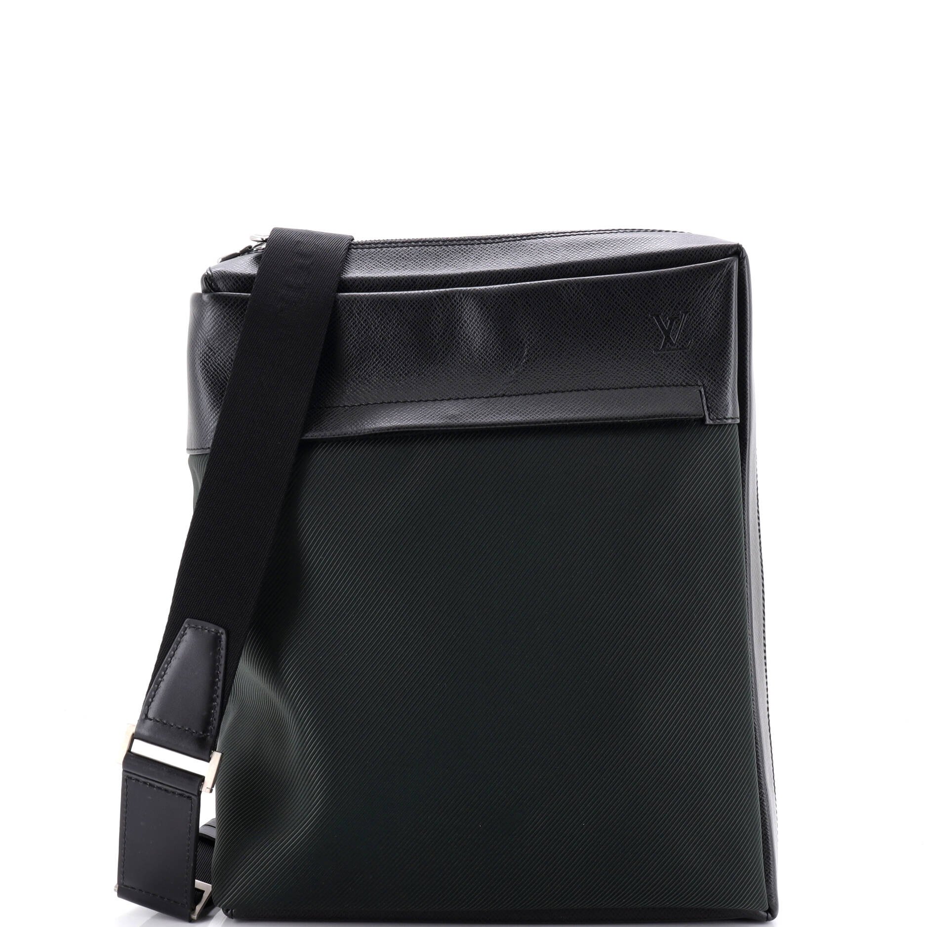 Beloukha Messenger Bag Taiga Leather and Canvas