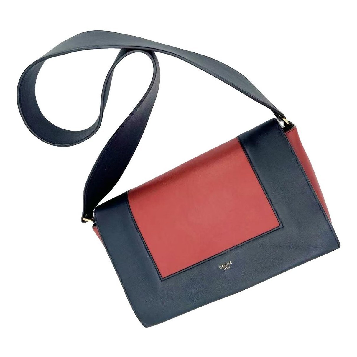 Frame leather handbag