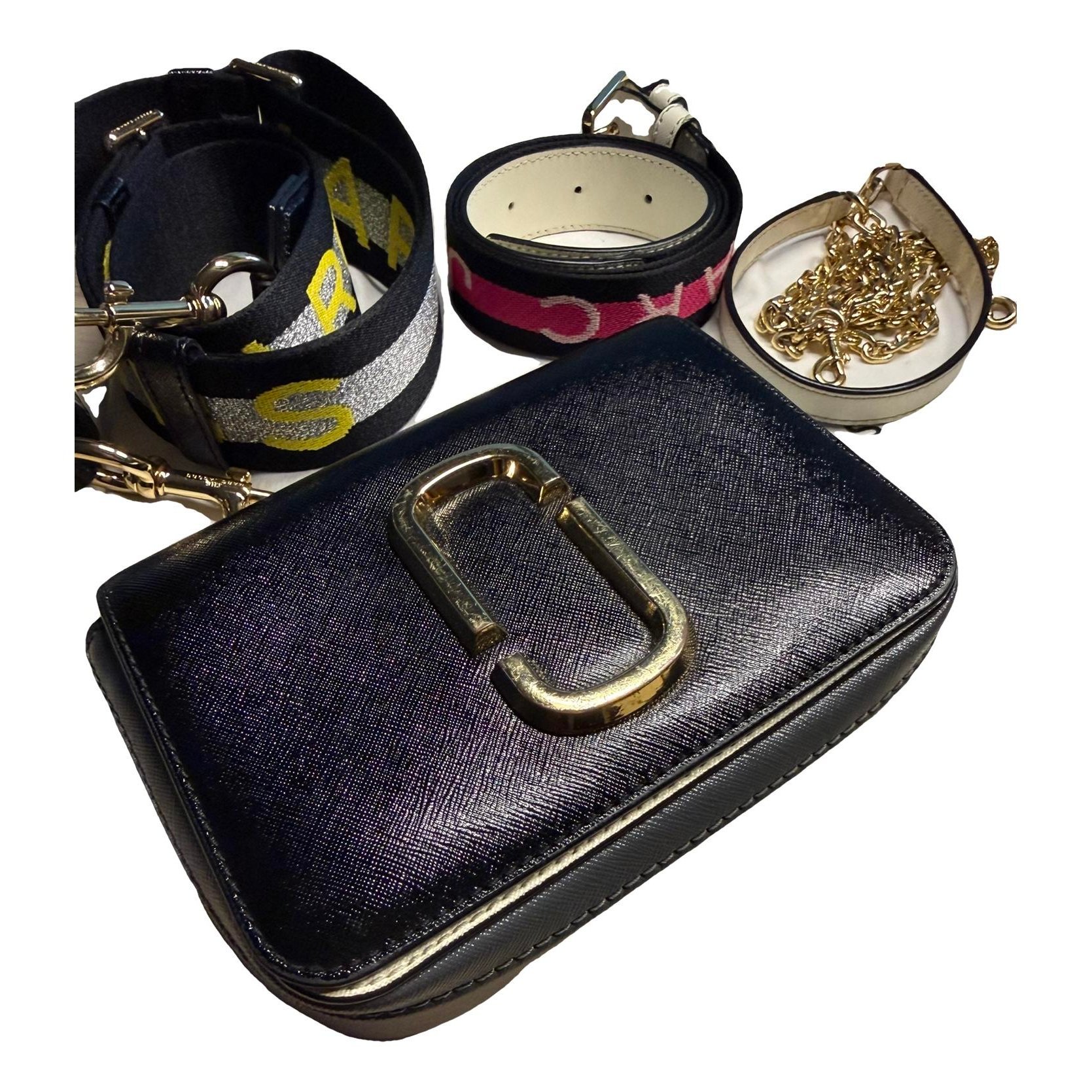 Snapshot leather clutch bag