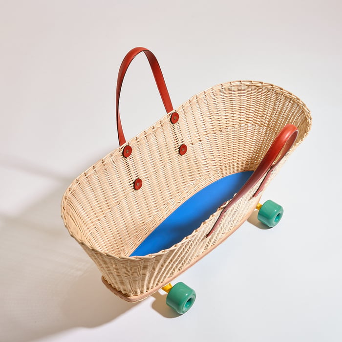 Skateboard Wicker Basket