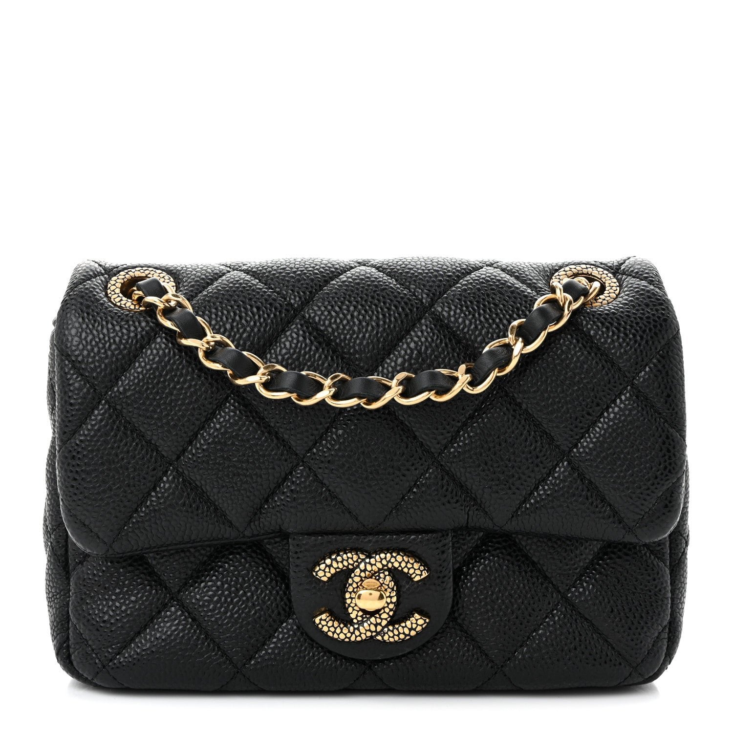 Chanel Grained Lambskin Quilted Mini Flap Black