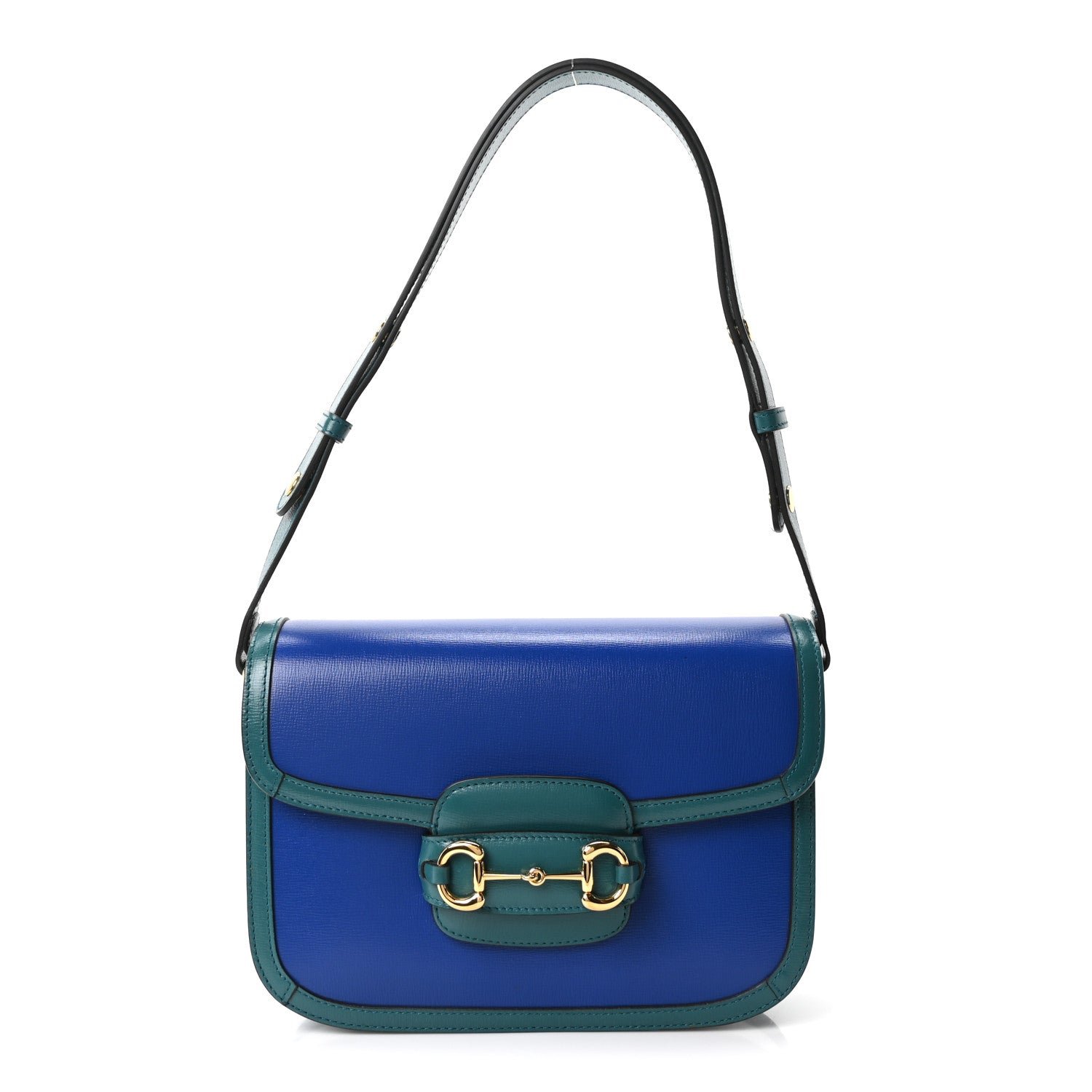 Gucci Azalea Calfskin Horsebit 1955 Shoulder Bag Imperial Blue Pavone