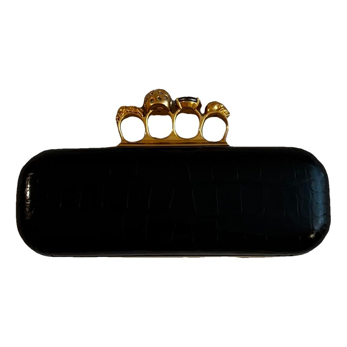 Knuckle leather clutch bag