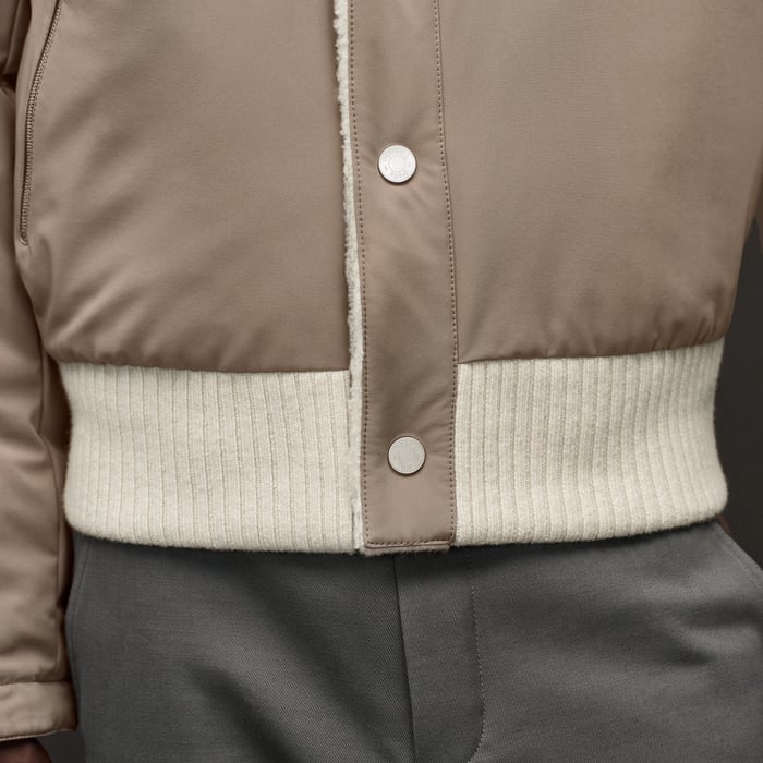 Écru Reversible Rib-trim Jacket