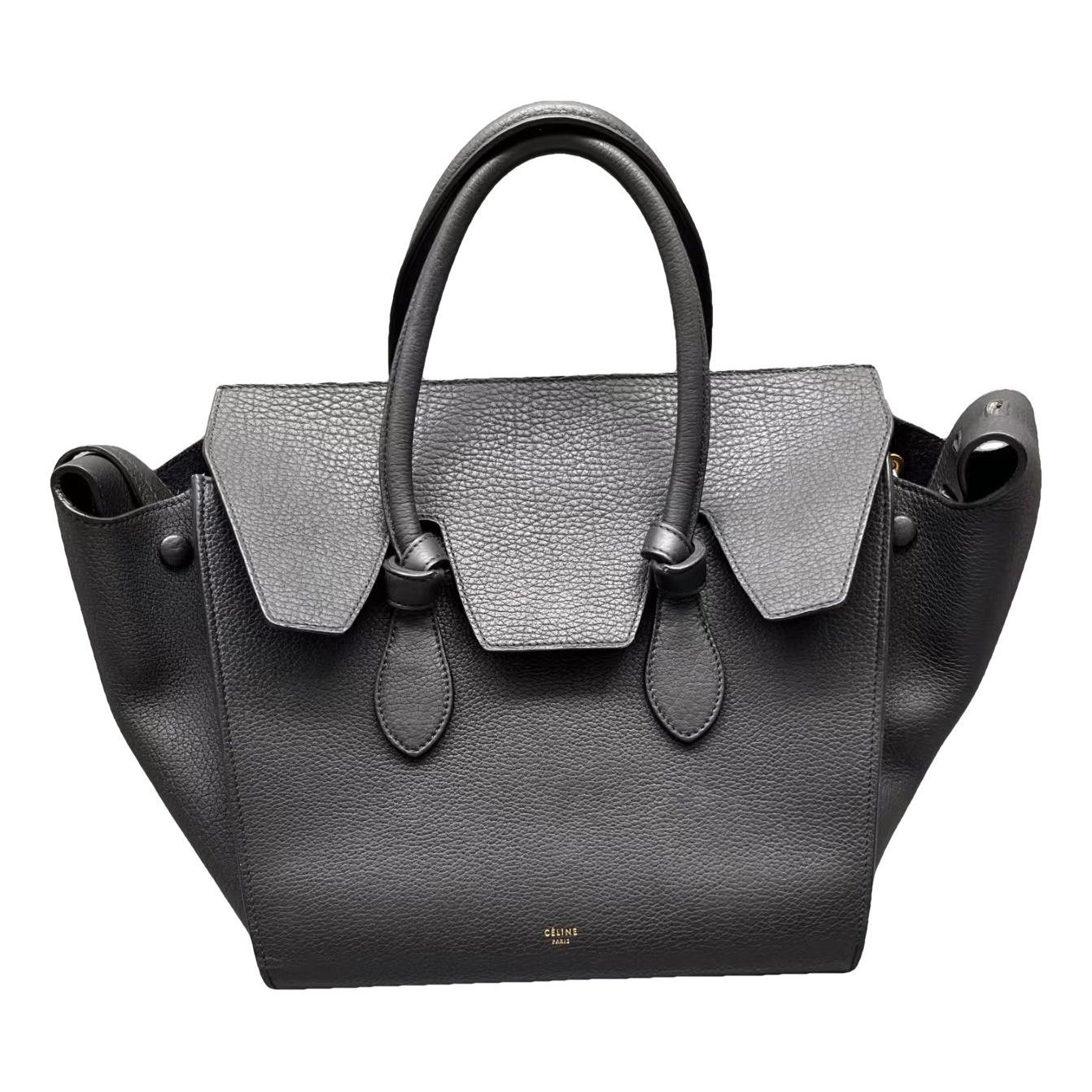 Tie leather handbag