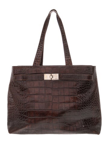 Embossed Leather Top Handle Bag