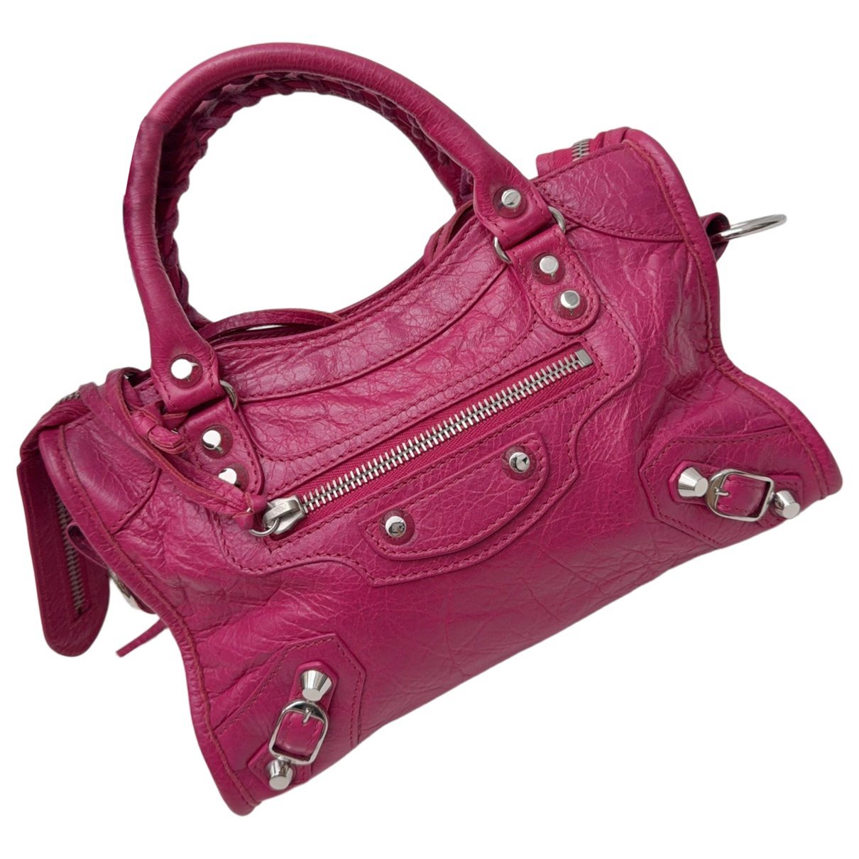 City leather handbag