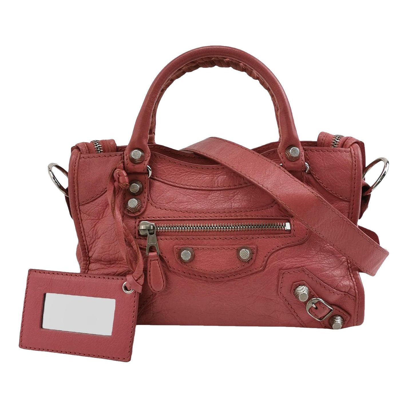 City leather handbag