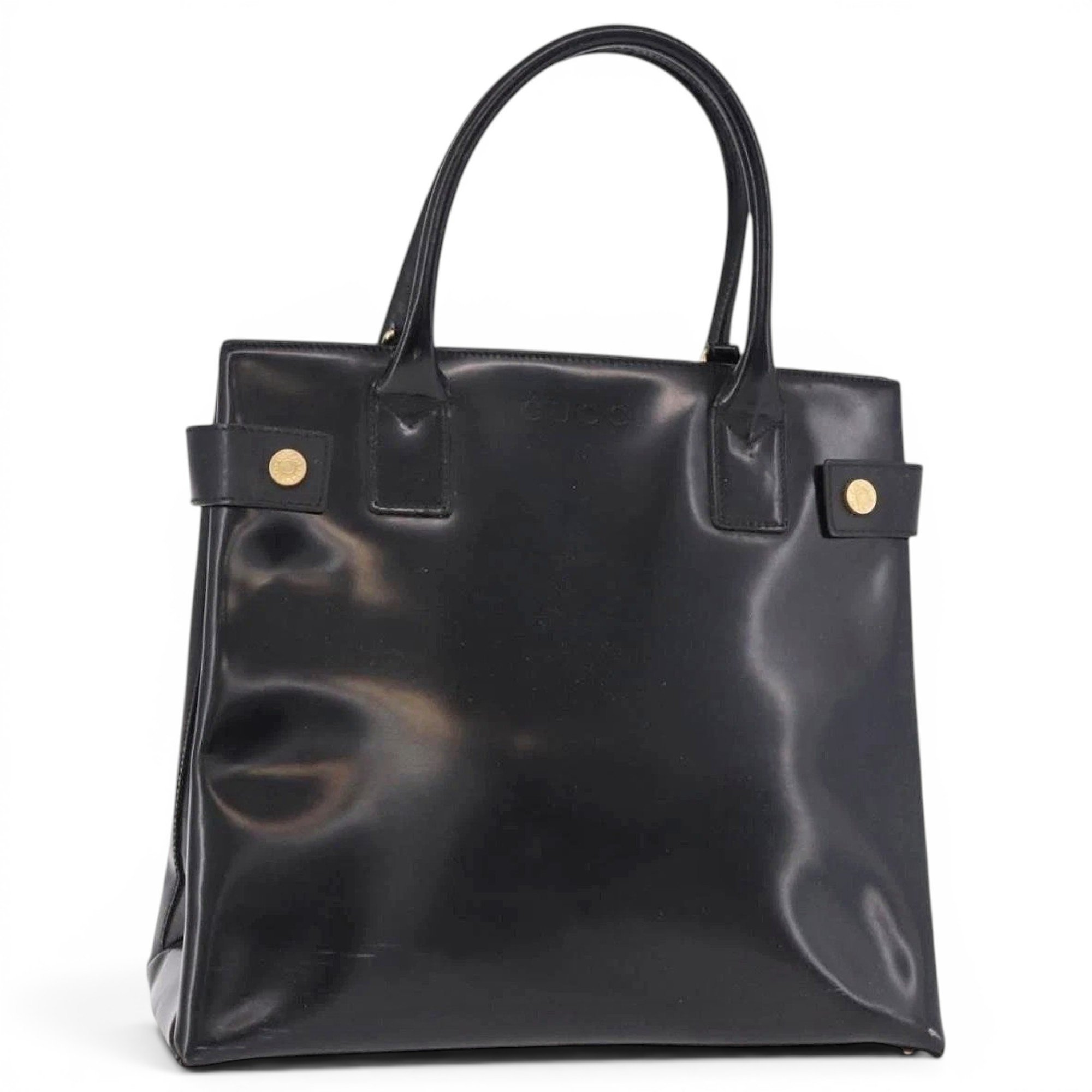 Patent leather handbag