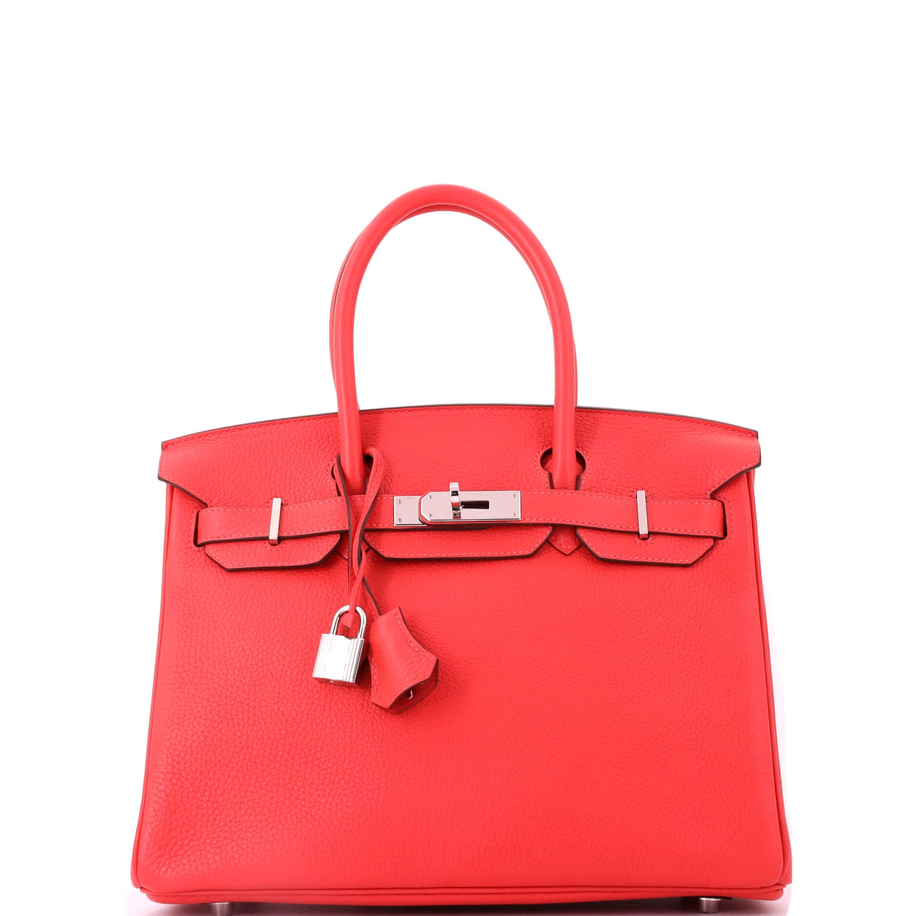 Hermes Birkin Handbag Rouge Pivoine Togo with Palladium Hardware 30