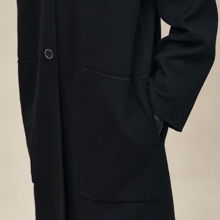 Noir Manteau Long