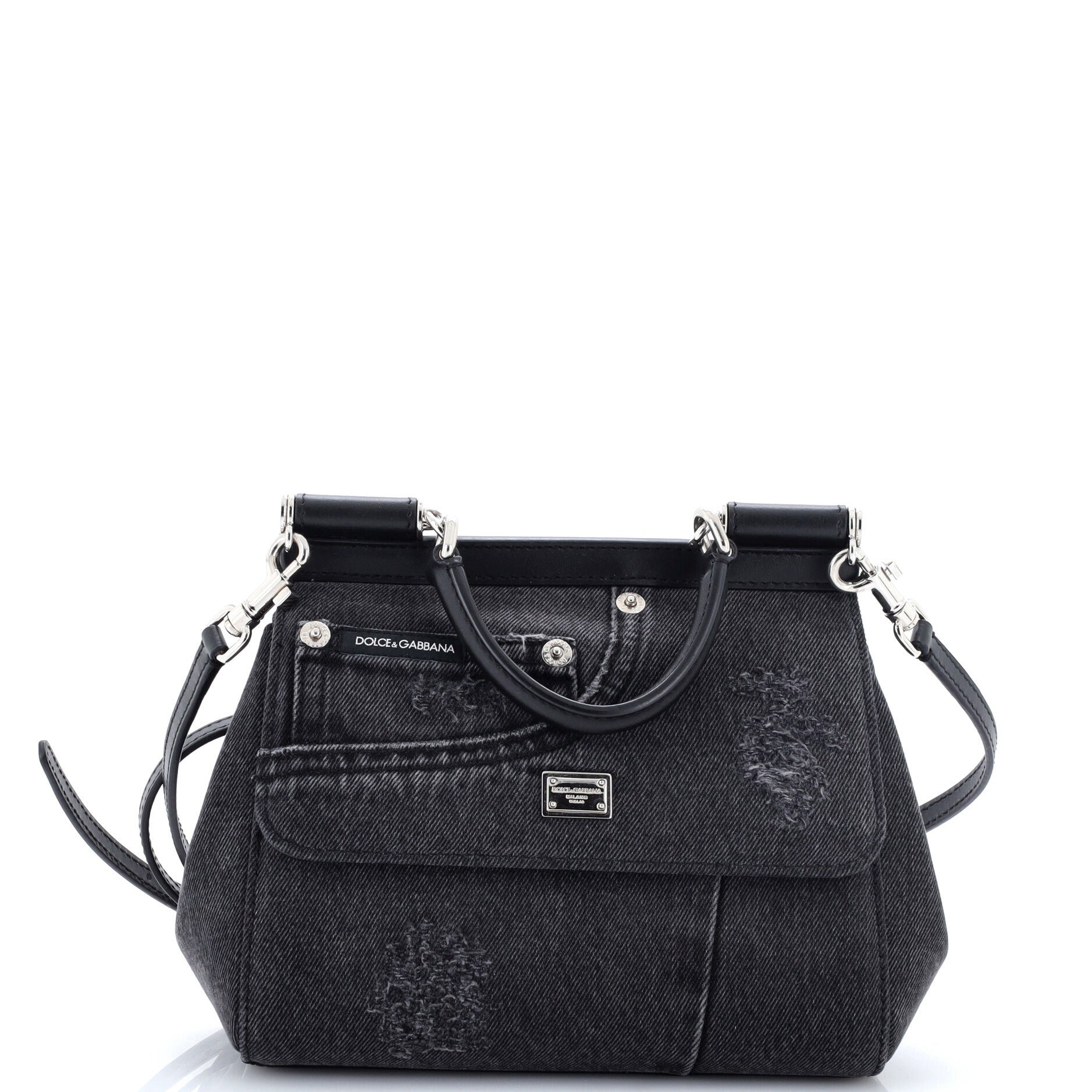 Dolce &amp; Gabbana Miss Sicily Bag Patchwork Denim Medium