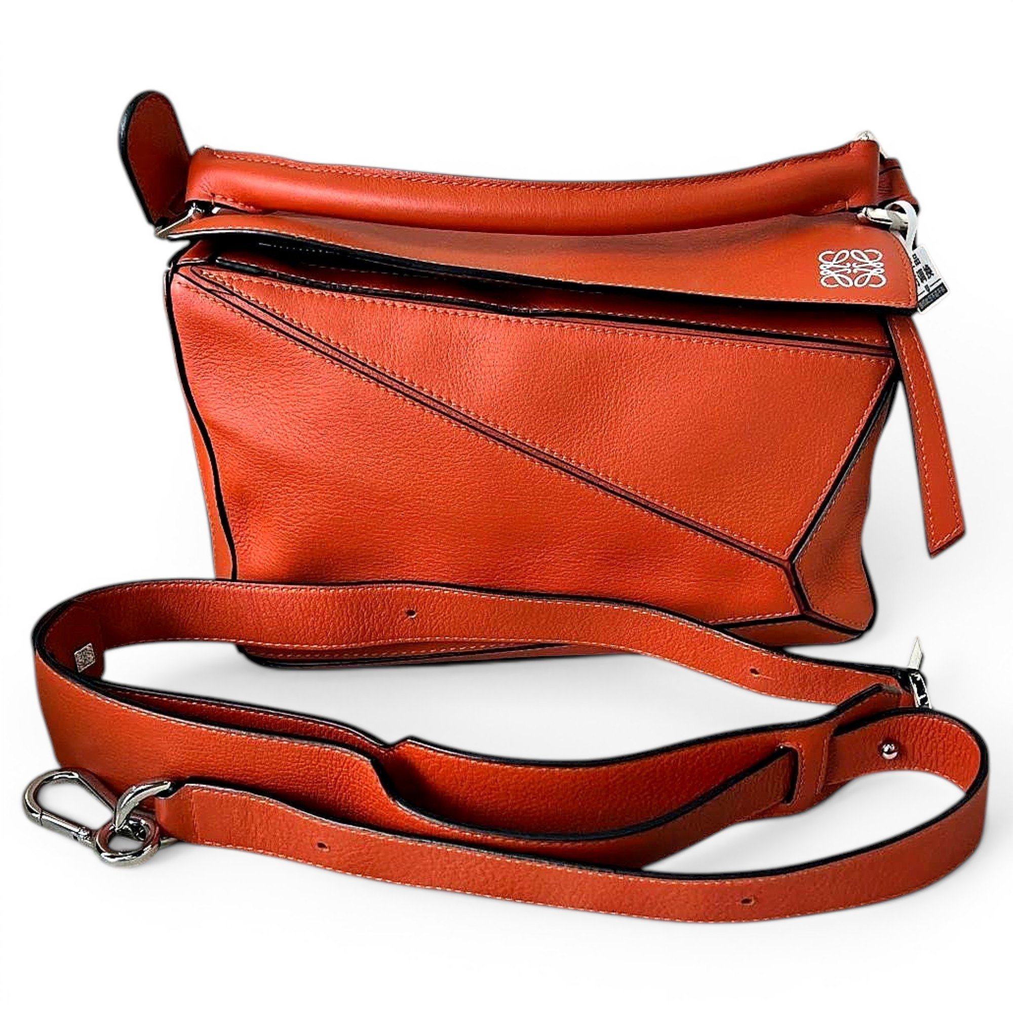 Puzzle leather handbag