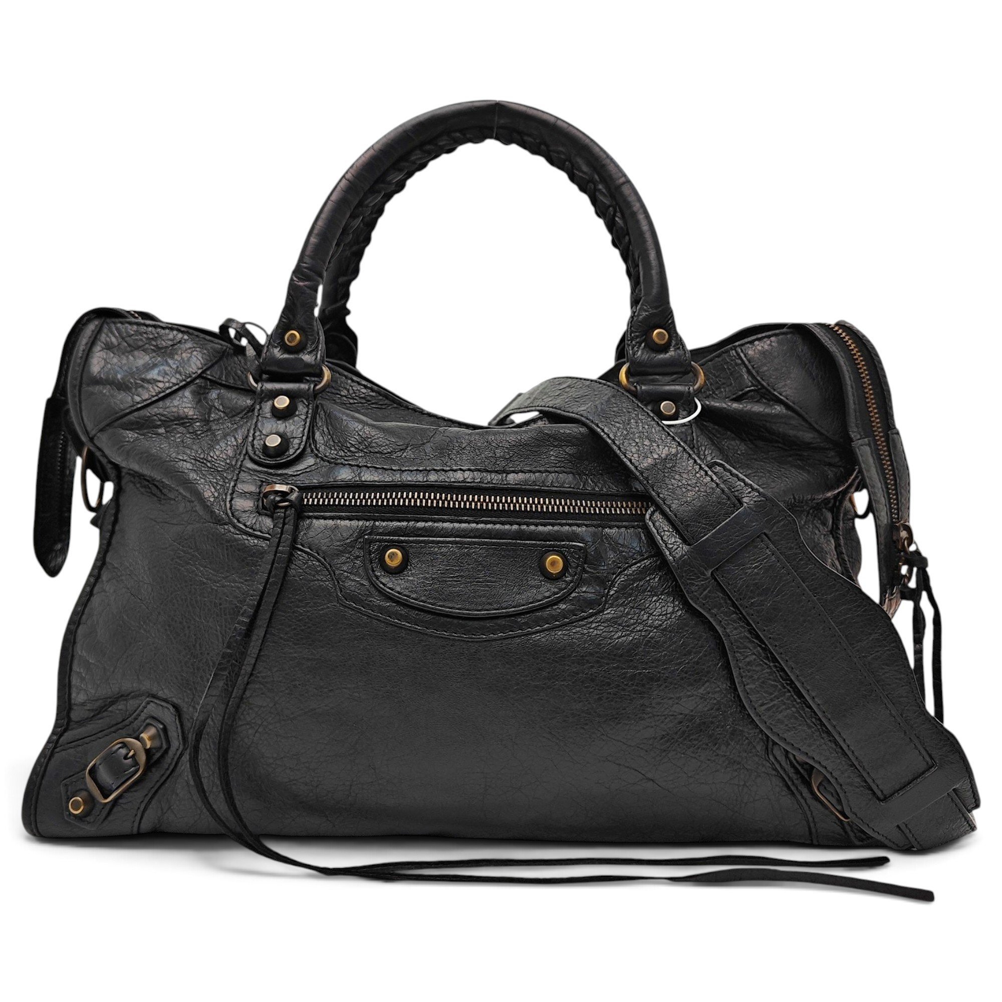 City leather handbag