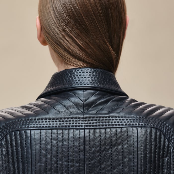 Bleu Noir Quilted Equestrian Jacket