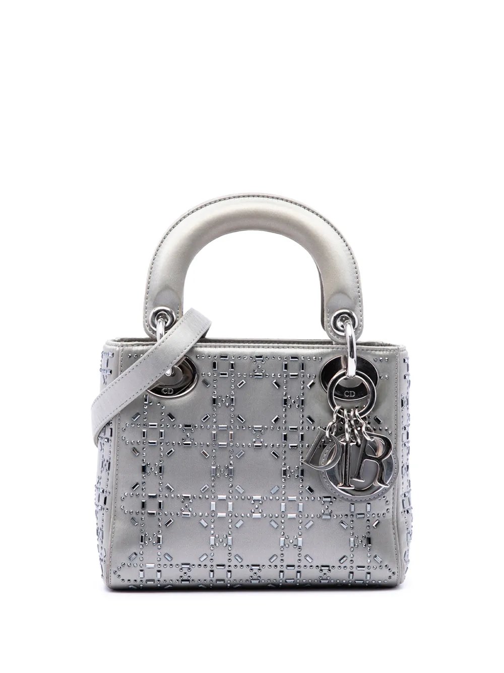 2017 Mini Satin Cannage Crystal Embellished Lady Dior satchel