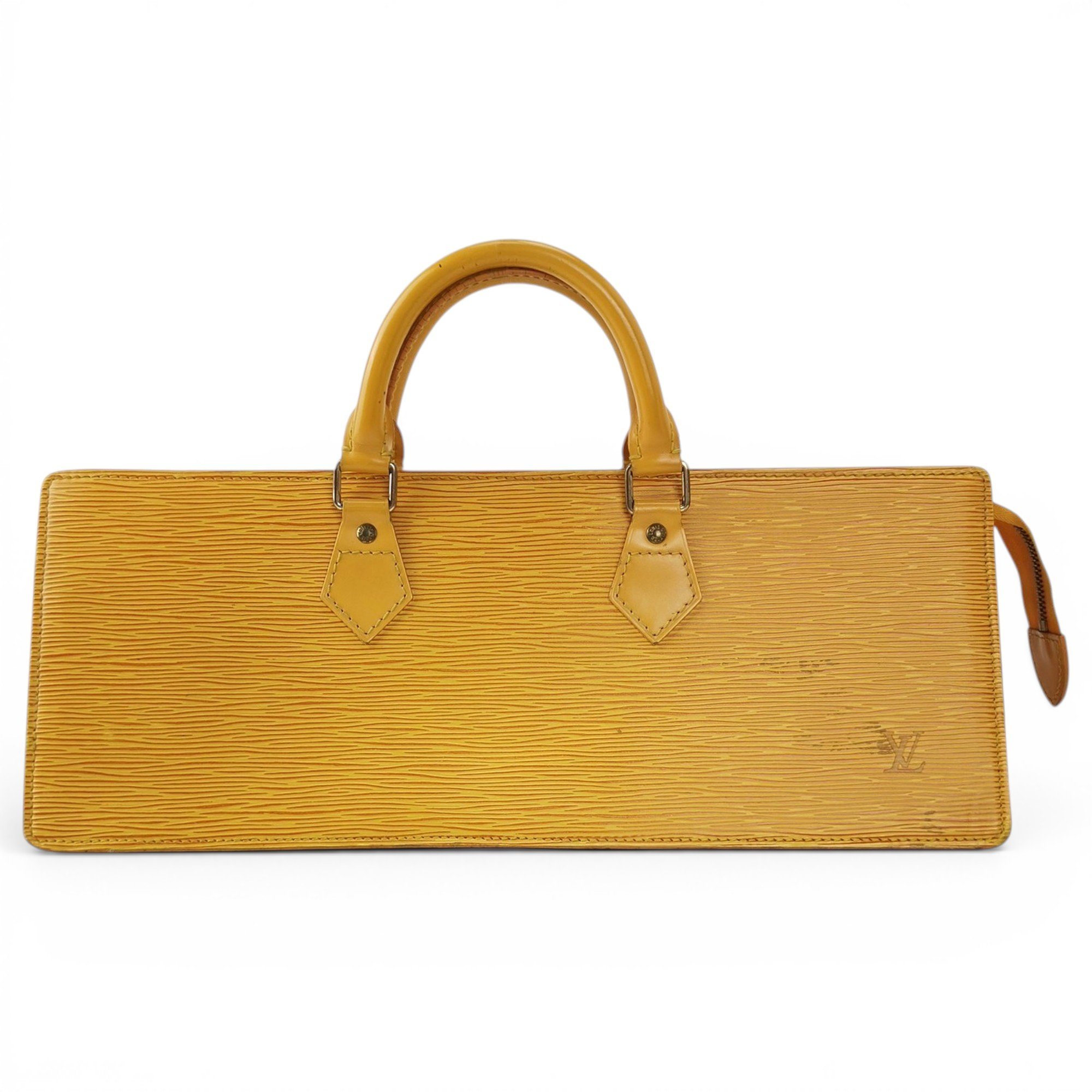 Triangle leather tote