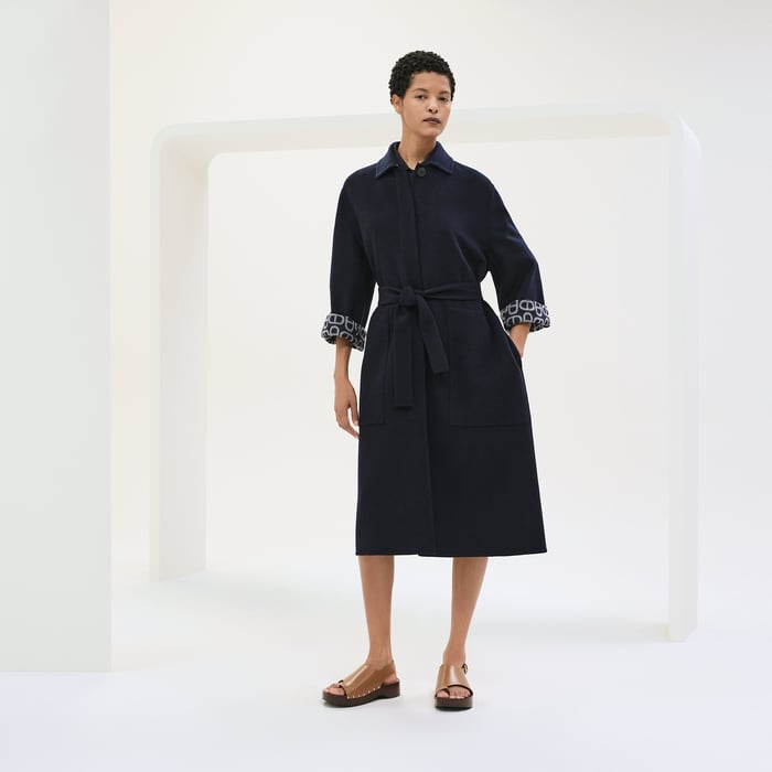 Bleu Marine "Chaine d'Ancre" Coat
