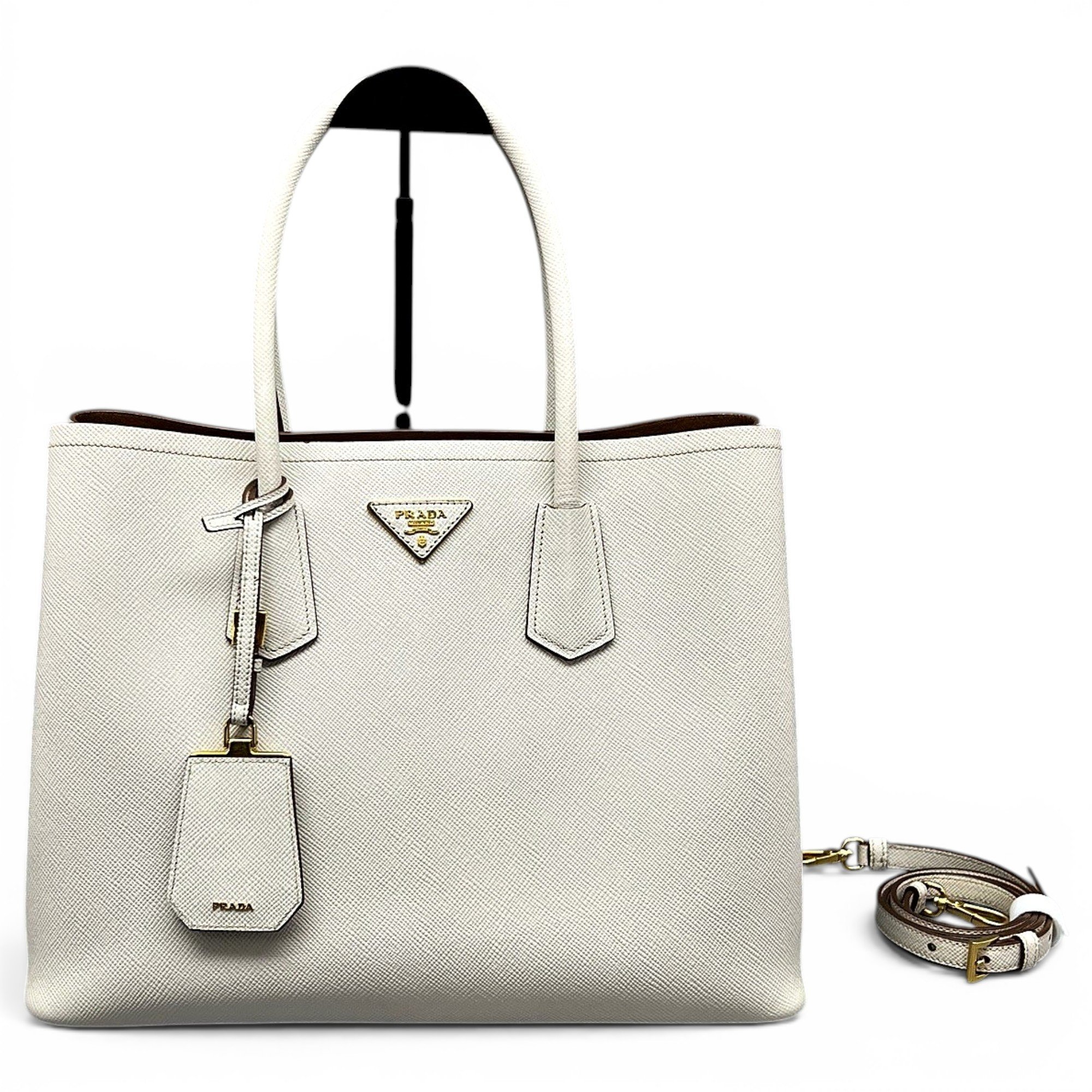 Double leather handbag