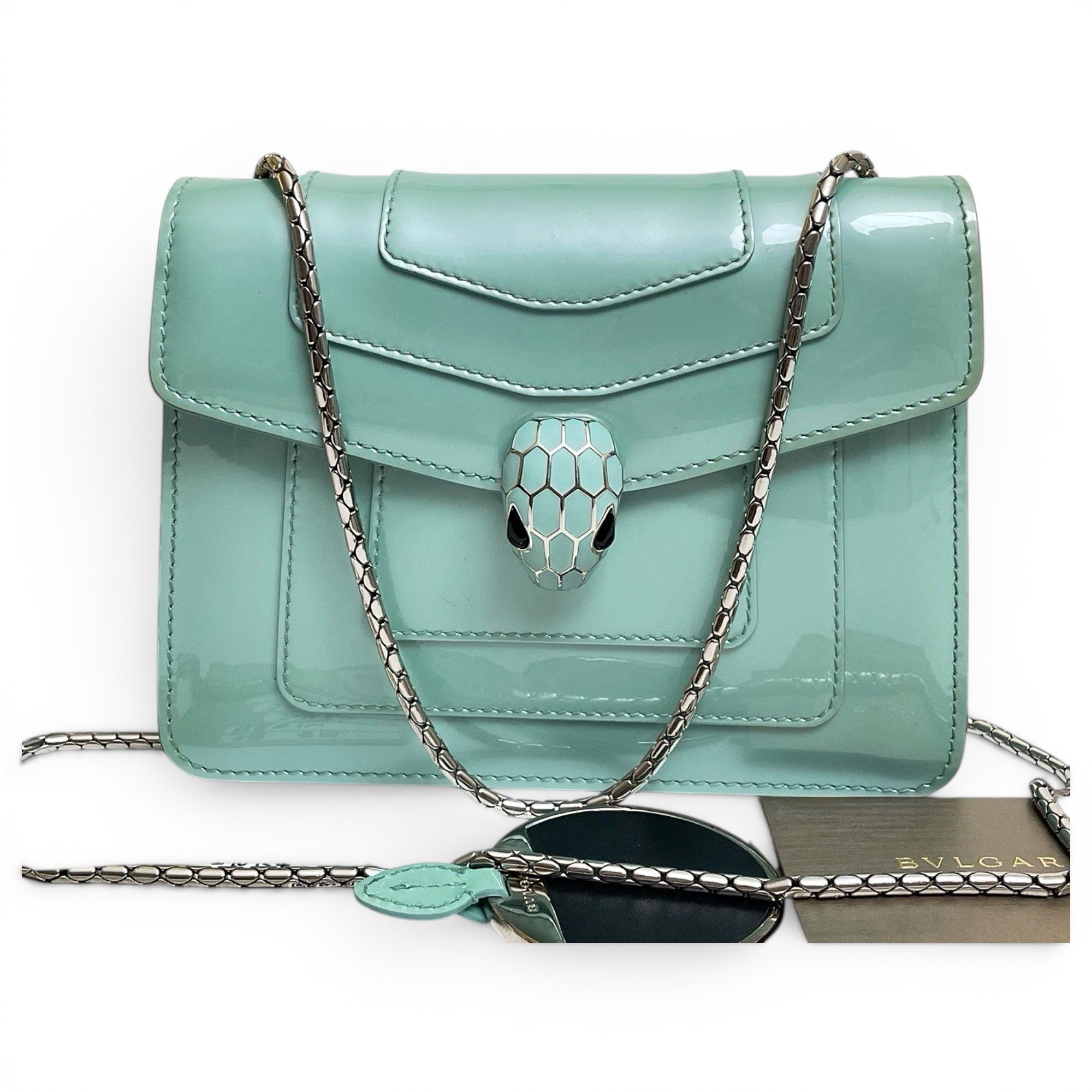 Serpenti patent leather handbag