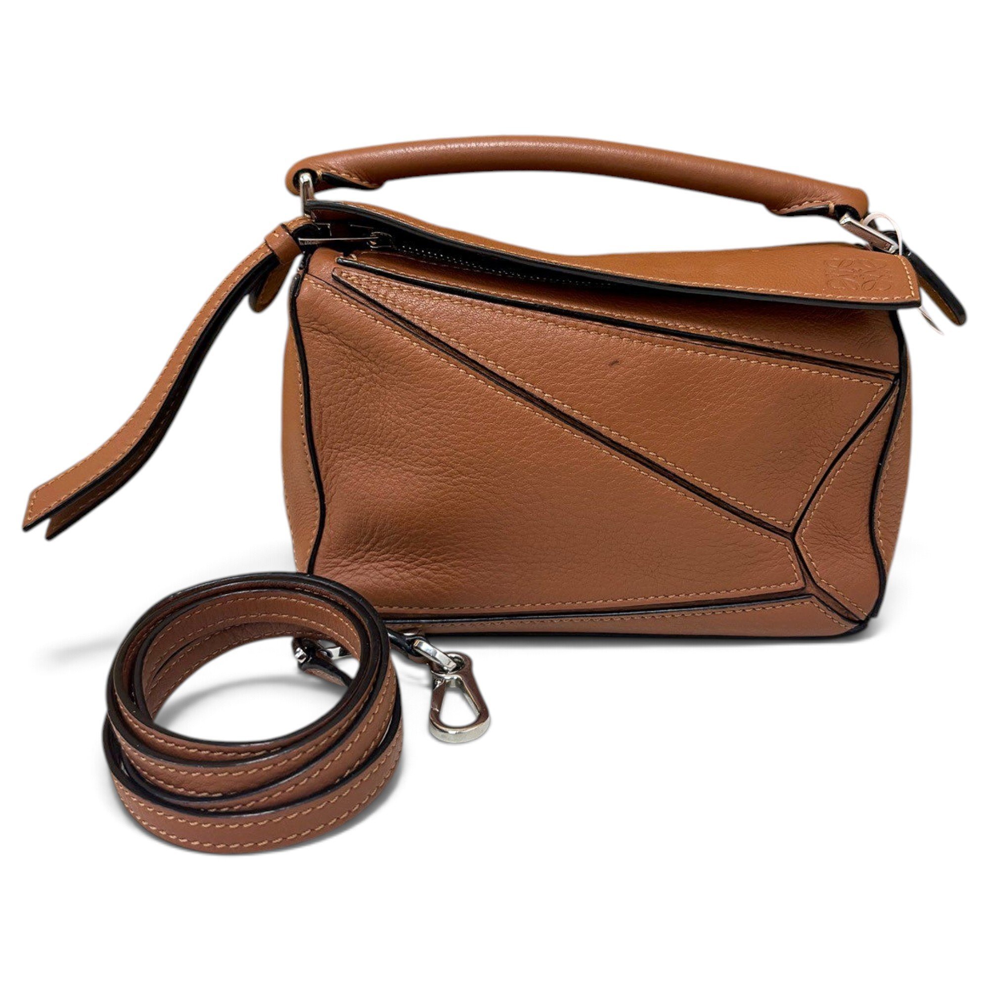 Puzzle leather handbag