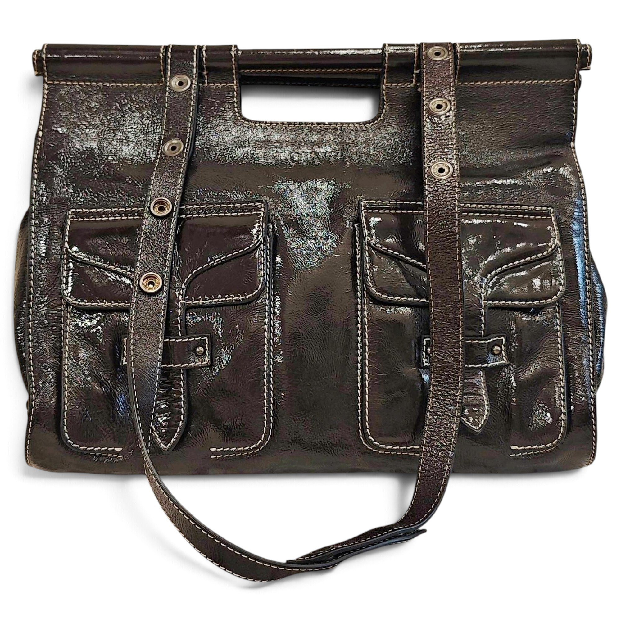 Patent leather handbag