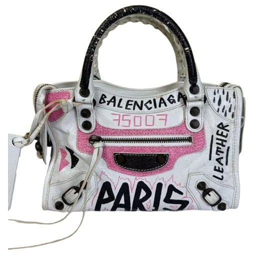 City leather handbag