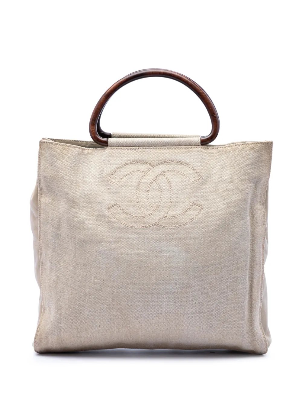 2000-2002 CC Canvas Wooden Handle tote bag