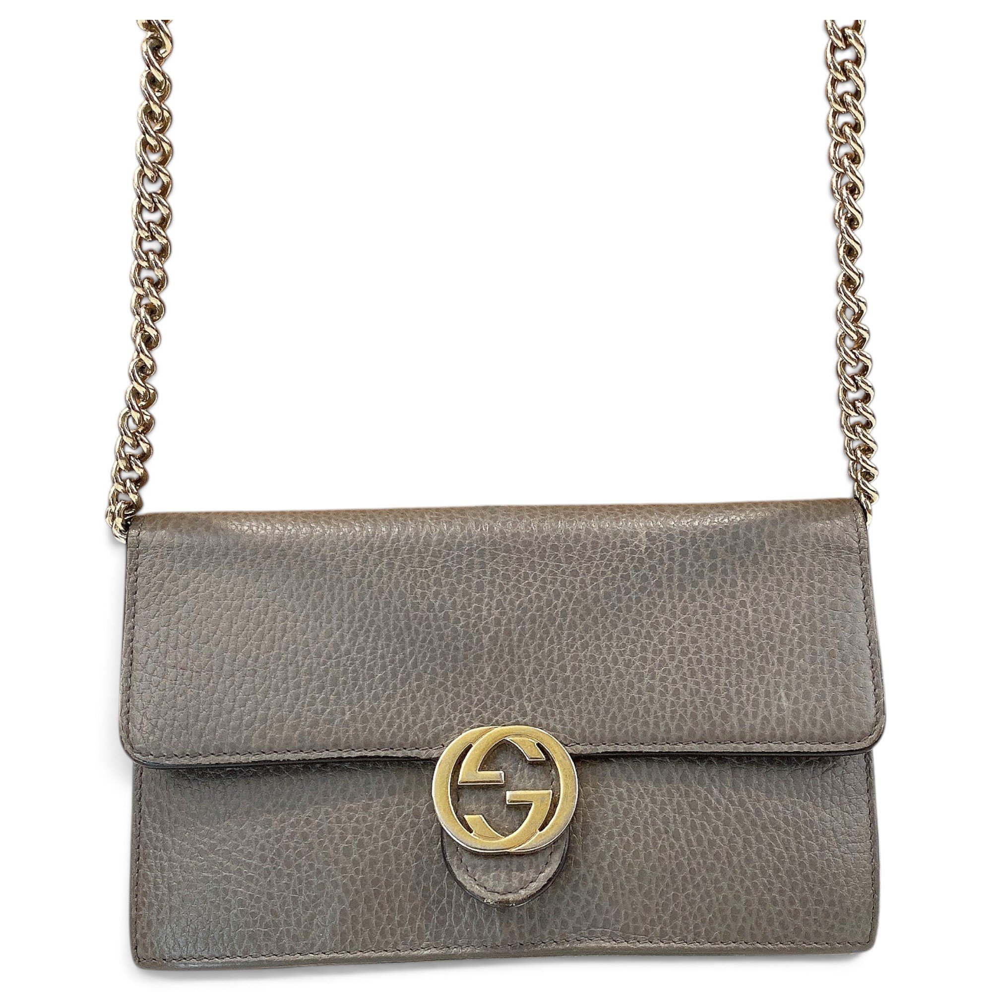 Interlocking leather crossbody bag