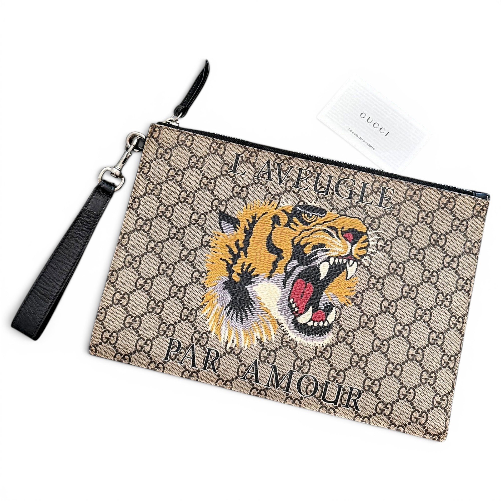 Leather clutch bag