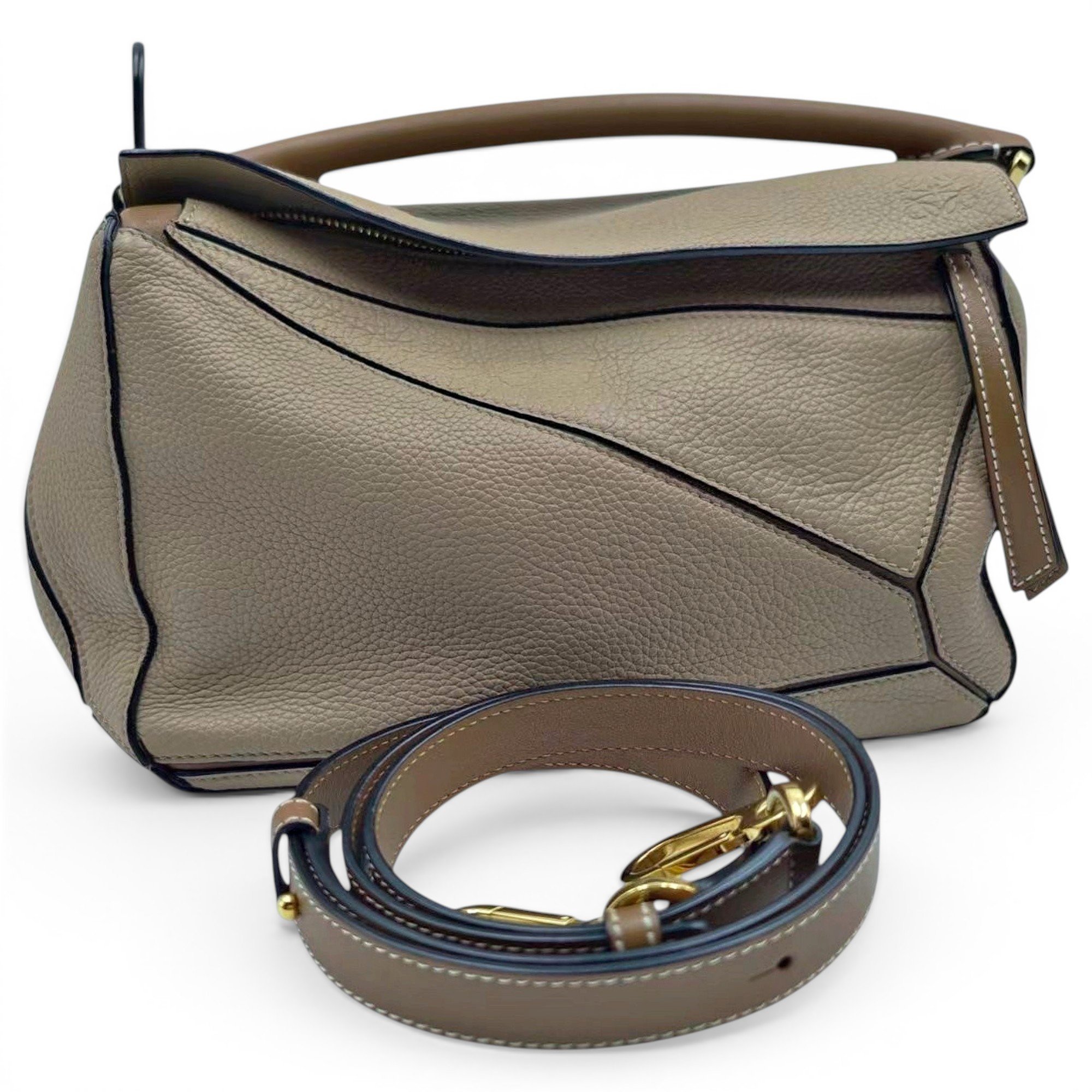 Puzzle leather handbag