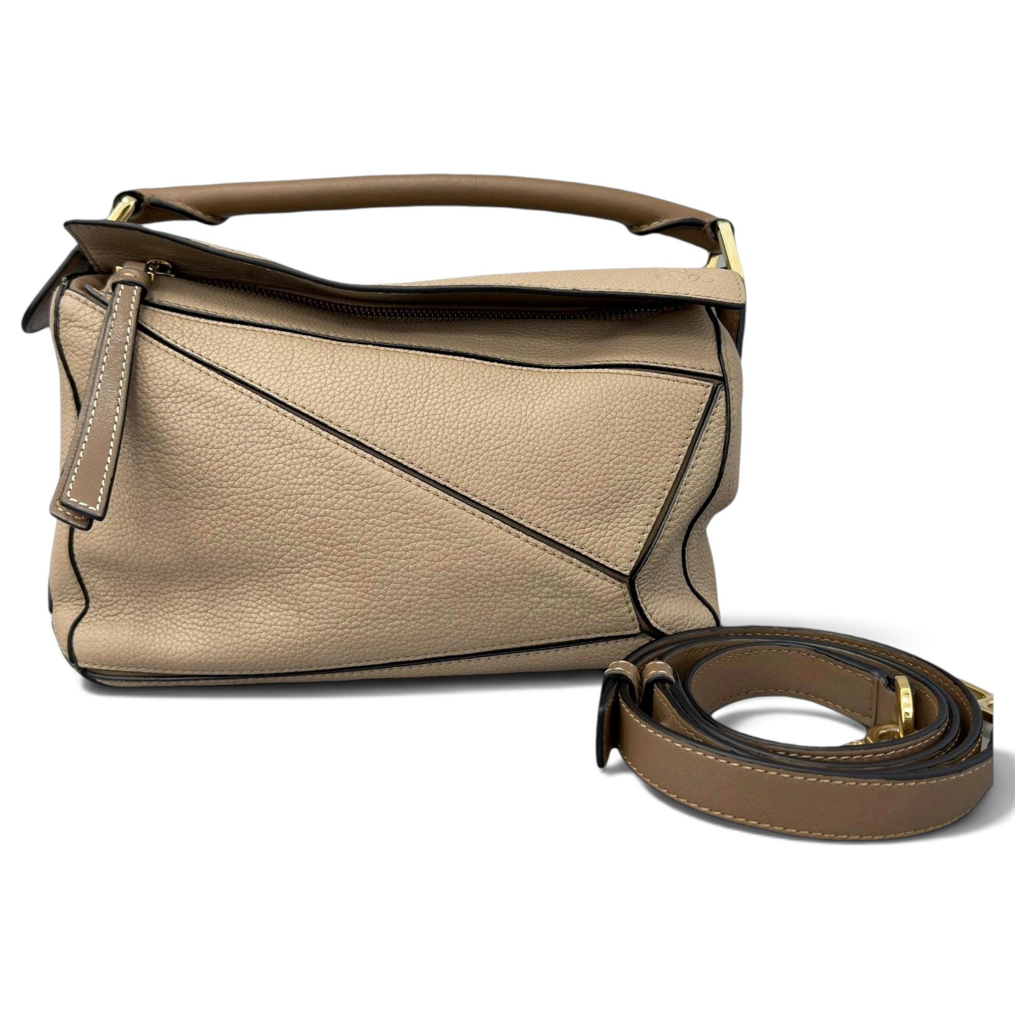 Puzzle leather handbag