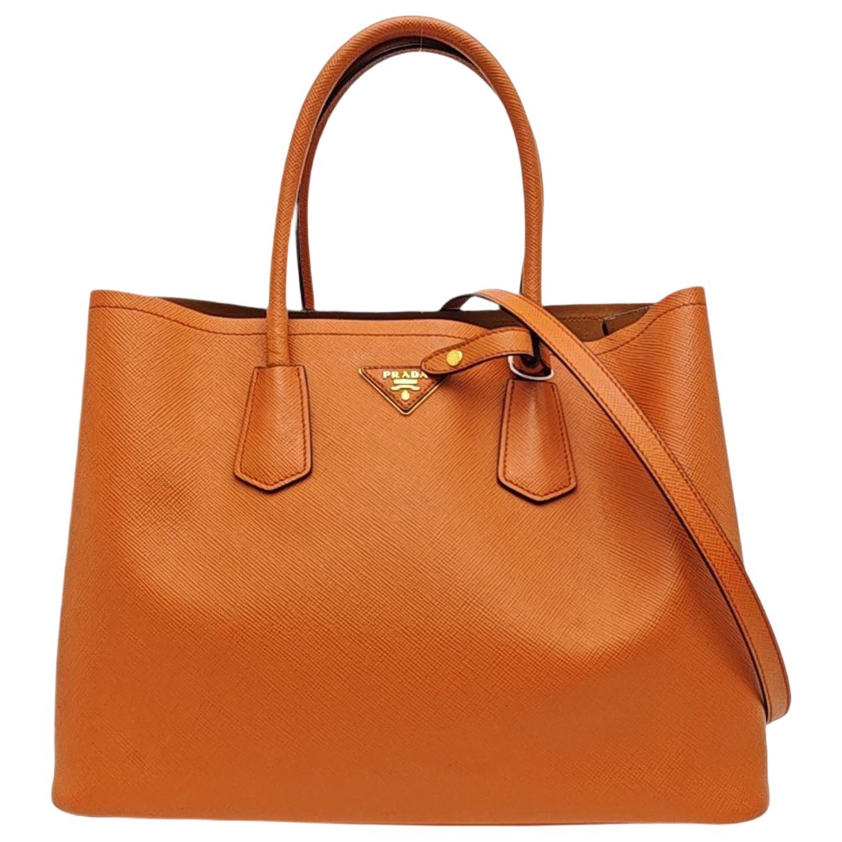 Double leather handbag