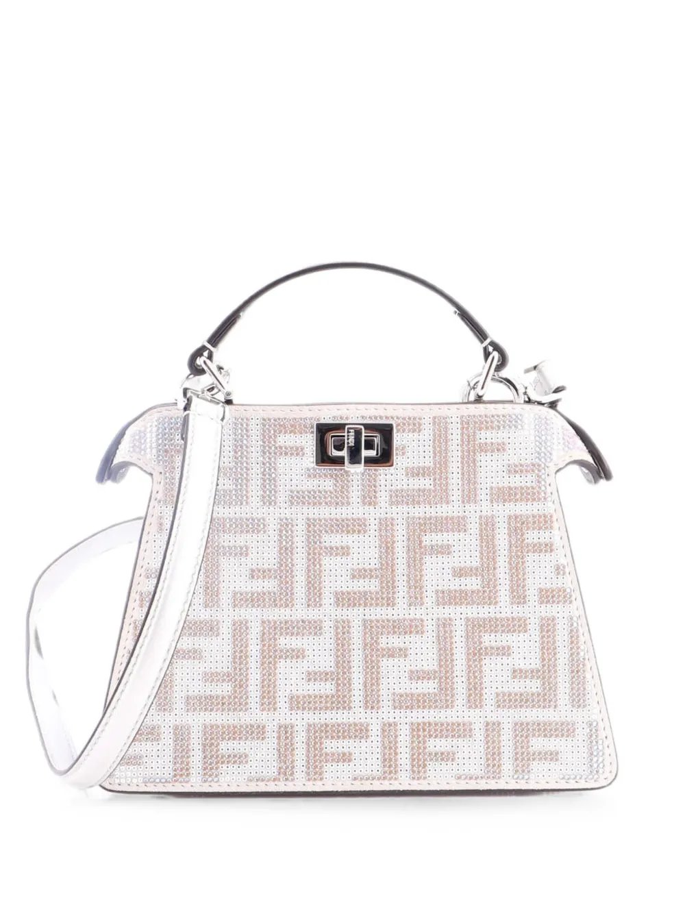 Peekaboo ISeeU Bag Zucca Crystal Embellished Suede Petite satchel