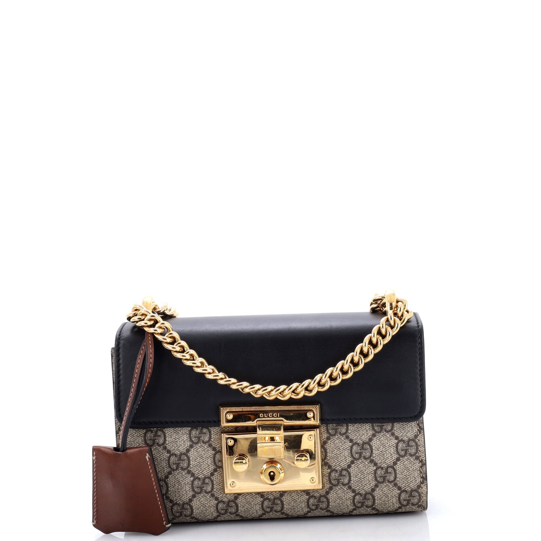 Padlock Shoulder Bag GG Coated Canvas and Leather Small
