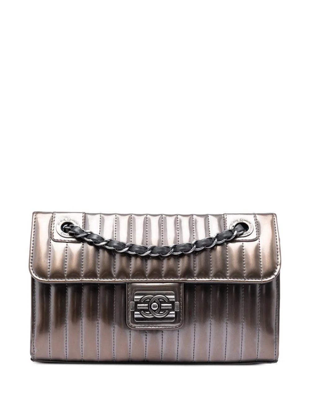 2012 Small Vertical Quilted Patent Maharaja Express Flap shoulder bag