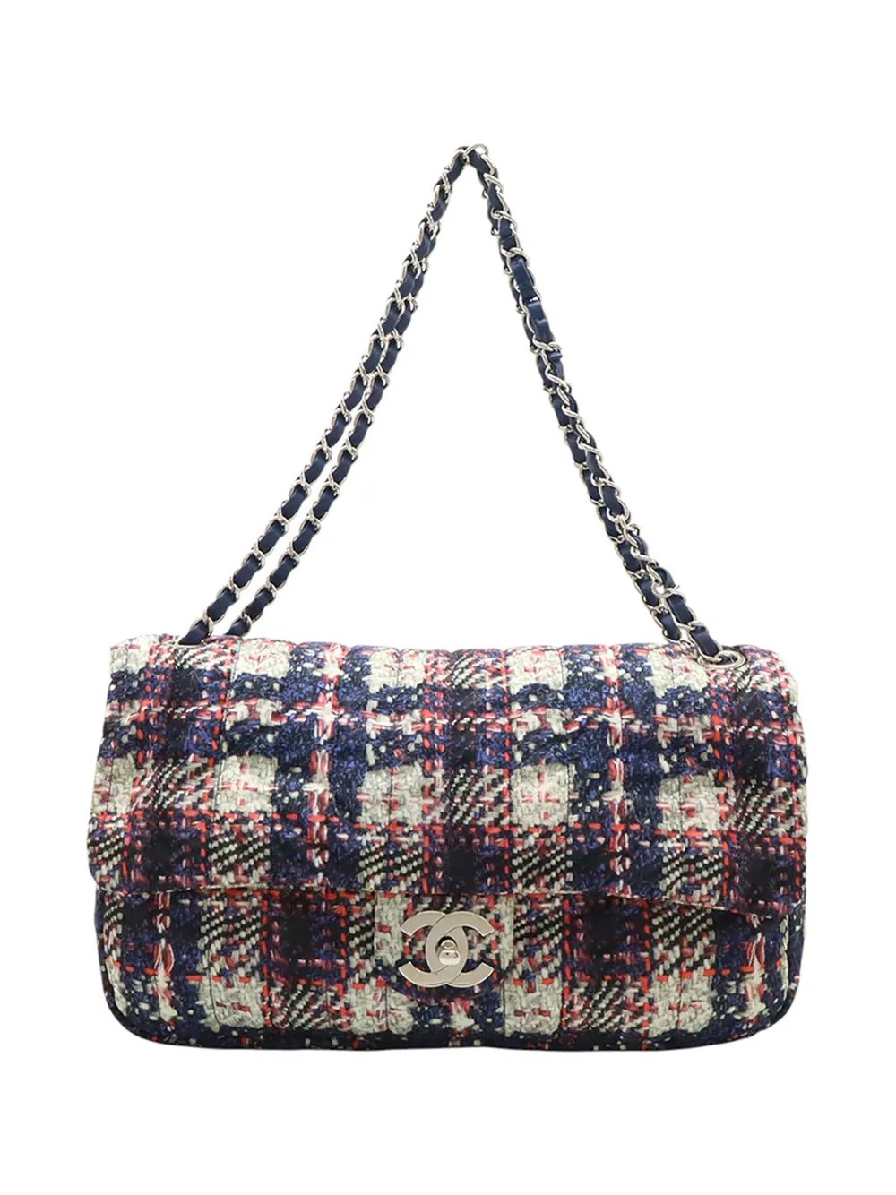2013-2014 CC Tweed Print Nylon Single Flap shoulder bag