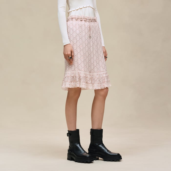 Rose Opaline "Clous" Drawstring Tulip Skirt